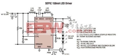 4W LED驅動器 高效率驅動LCD顯示器與其他應用的芯片解決方案